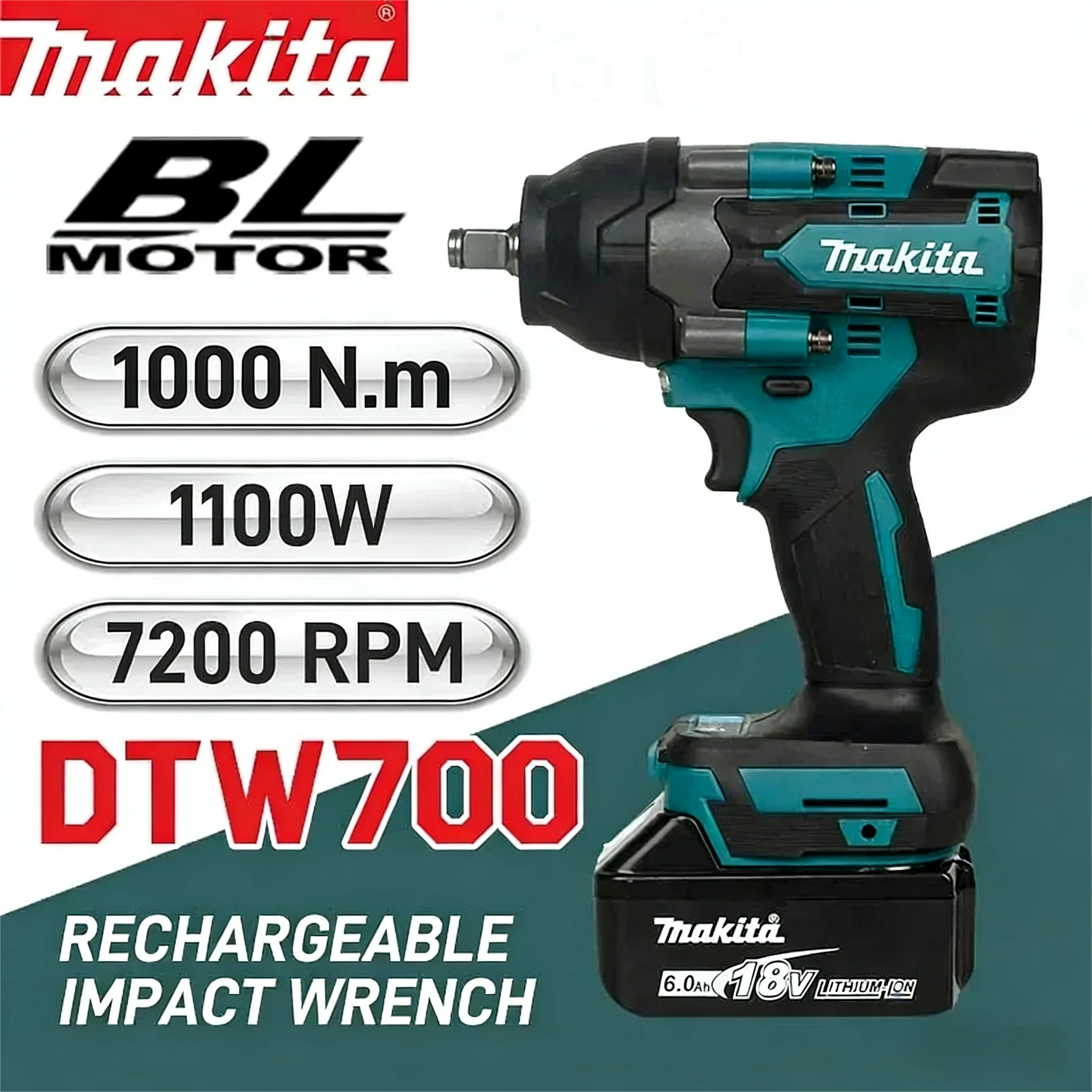 Heavy Equipment Spare Parts - Makita DTW700 18V LXT Brushless Impact