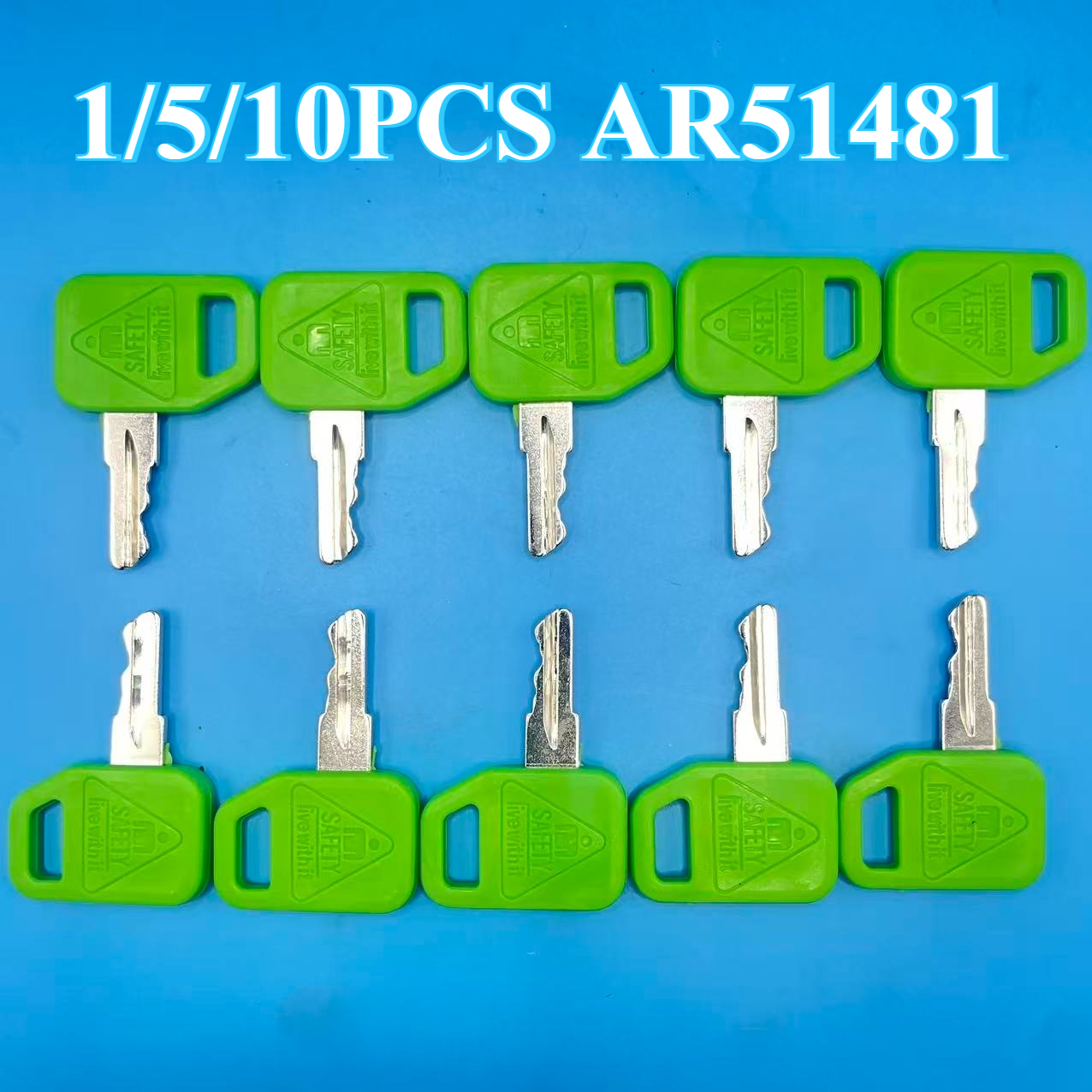 Heavy Equipment Bulldozer - 1/5/10 Pcs Green JDR Ignition Key