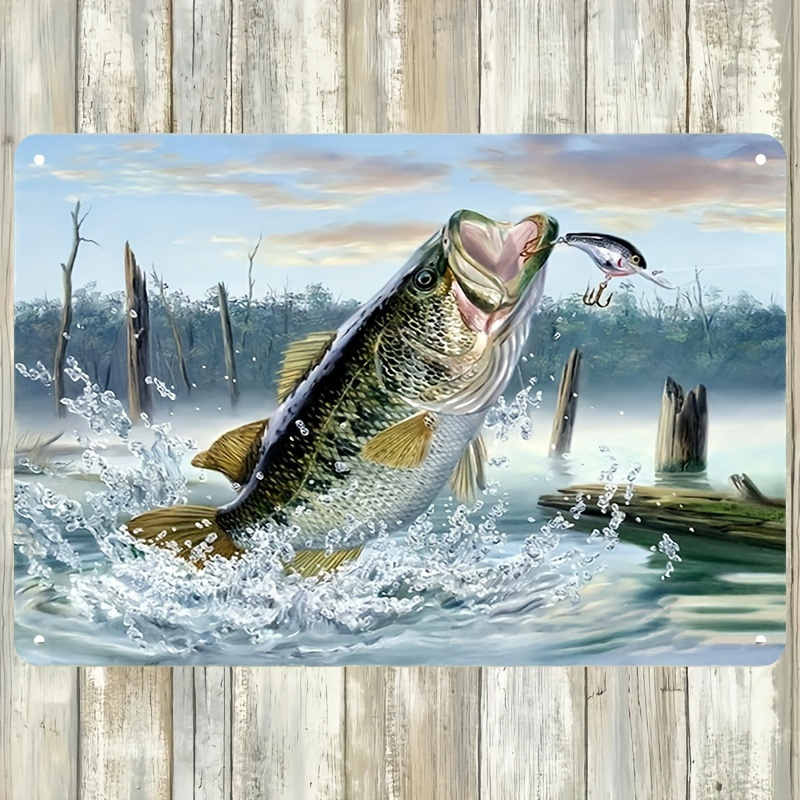 Heavy Equipment Painting - Vintage Fishing Decor Metal Tin Box